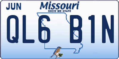 MO license plate QL6B1N