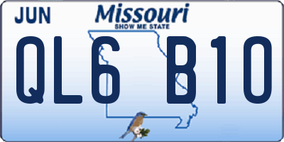 MO license plate QL6B1O