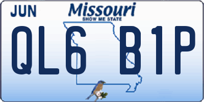 MO license plate QL6B1P