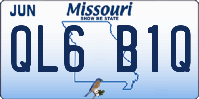 MO license plate QL6B1Q