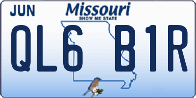 MO license plate QL6B1R