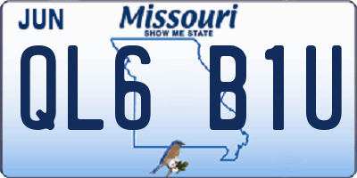 MO license plate QL6B1U