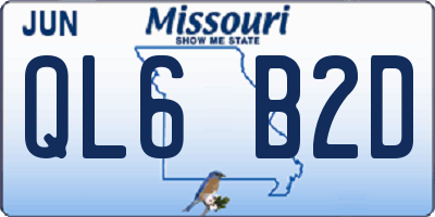 MO license plate QL6B2D