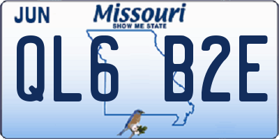 MO license plate QL6B2E