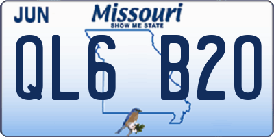 MO license plate QL6B2O