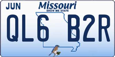 MO license plate QL6B2R