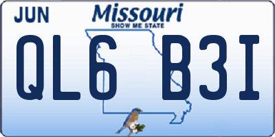 MO license plate QL6B3I