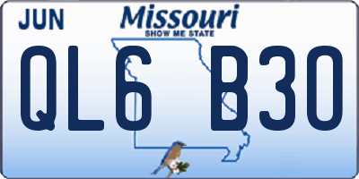 MO license plate QL6B3O
