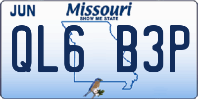 MO license plate QL6B3P