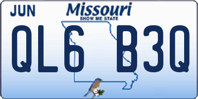 MO license plate QL6B3Q