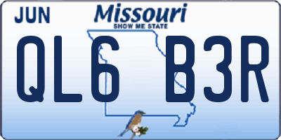 MO license plate QL6B3R