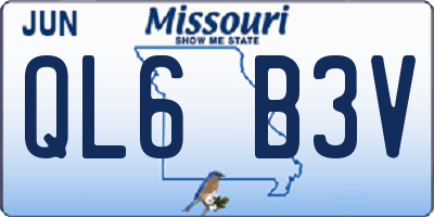 MO license plate QL6B3V