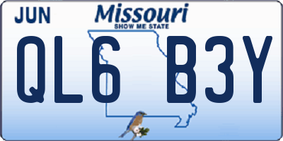 MO license plate QL6B3Y