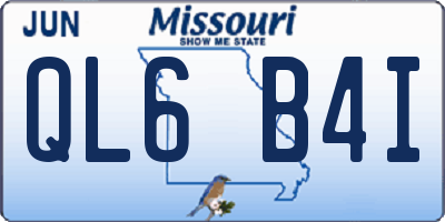 MO license plate QL6B4I