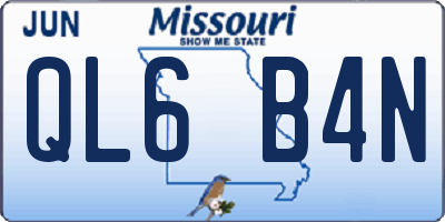 MO license plate QL6B4N