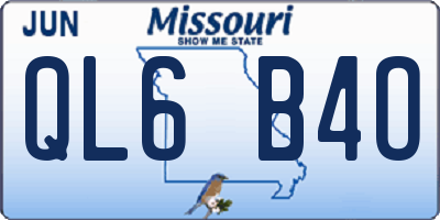 MO license plate QL6B4O