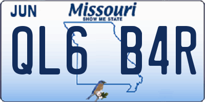 MO license plate QL6B4R