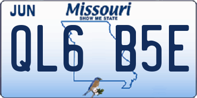 MO license plate QL6B5E