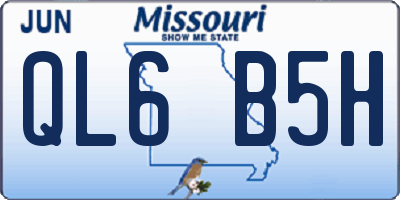 MO license plate QL6B5H