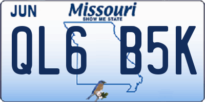 MO license plate QL6B5K