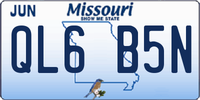 MO license plate QL6B5N