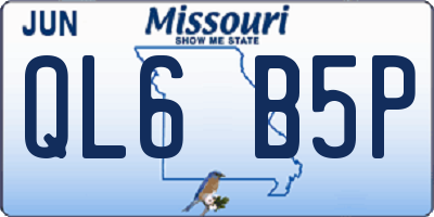 MO license plate QL6B5P