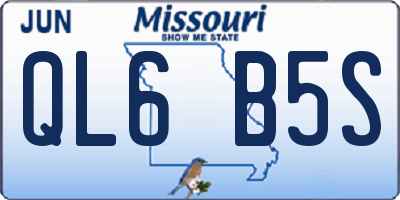 MO license plate QL6B5S