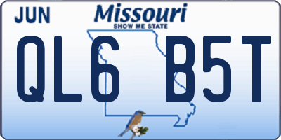 MO license plate QL6B5T