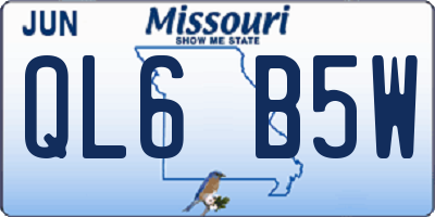 MO license plate QL6B5W