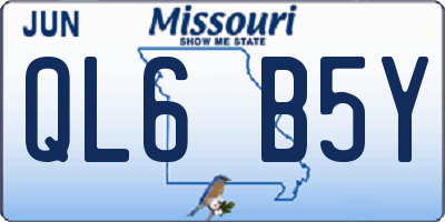 MO license plate QL6B5Y