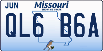 MO license plate QL6B6A