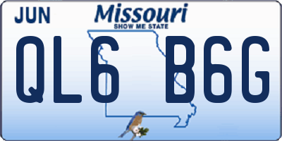 MO license plate QL6B6G