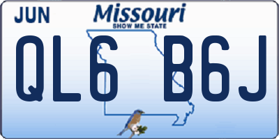 MO license plate QL6B6J