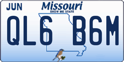 MO license plate QL6B6M