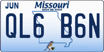 MO license plate QL6B6N