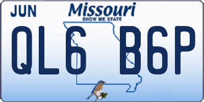 MO license plate QL6B6P
