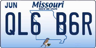 MO license plate QL6B6R