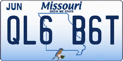 MO license plate QL6B6T