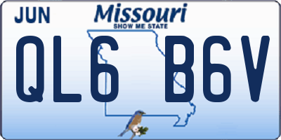 MO license plate QL6B6V