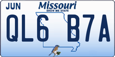 MO license plate QL6B7A