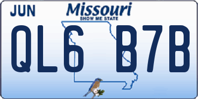 MO license plate QL6B7B