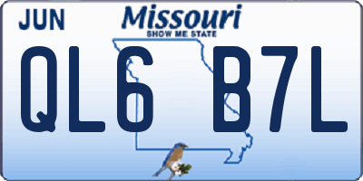 MO license plate QL6B7L