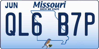 MO license plate QL6B7P