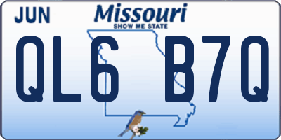 MO license plate QL6B7Q