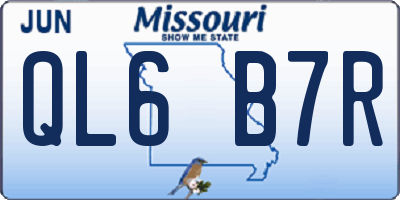 MO license plate QL6B7R