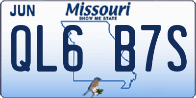 MO license plate QL6B7S