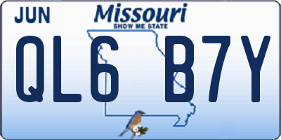 MO license plate QL6B7Y