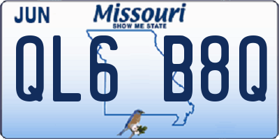 MO license plate QL6B8Q