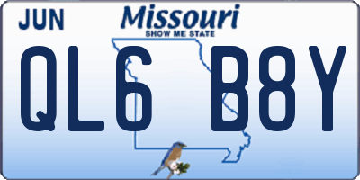 MO license plate QL6B8Y