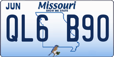 MO license plate QL6B9O